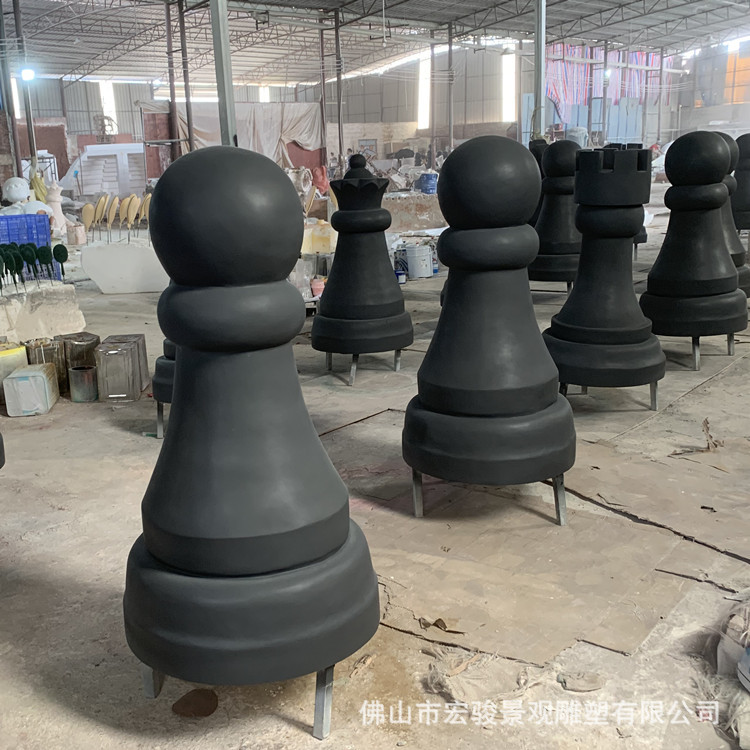 玻璃钢国际象棋雕塑公园校园景观棋子造型户外景观小品雕像装饰摆