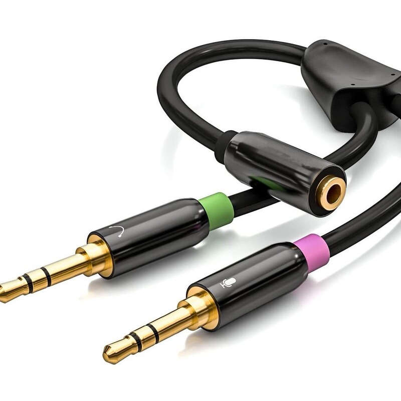 Lightning series metal 3.5mm 1/2 audio line mobile phone lovers line gold plated 1/2 adapter line