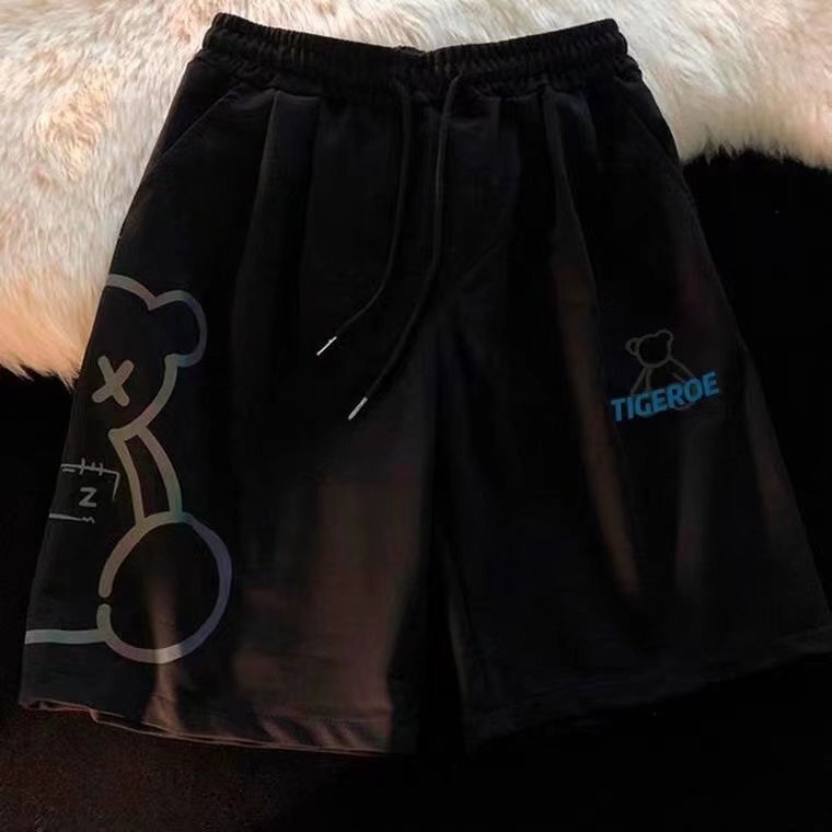Distinctive Luminous Bear Wide Leg Shorts Men's Summer All-match Straight Tooling Pants Couple's Casual Sports Pants Trendy Distinctive Luminous Bear Wide Leg Shorts Men's Summer All-match Straight Tooling Pants Couple's Casual Sports Pants Trendy