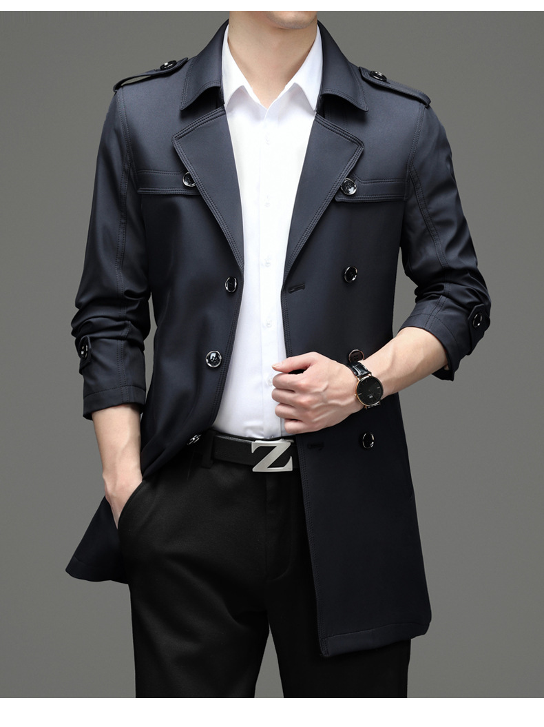 Kétsoros férfi ballonkabát üzleti stílusban őszre_voghion.com