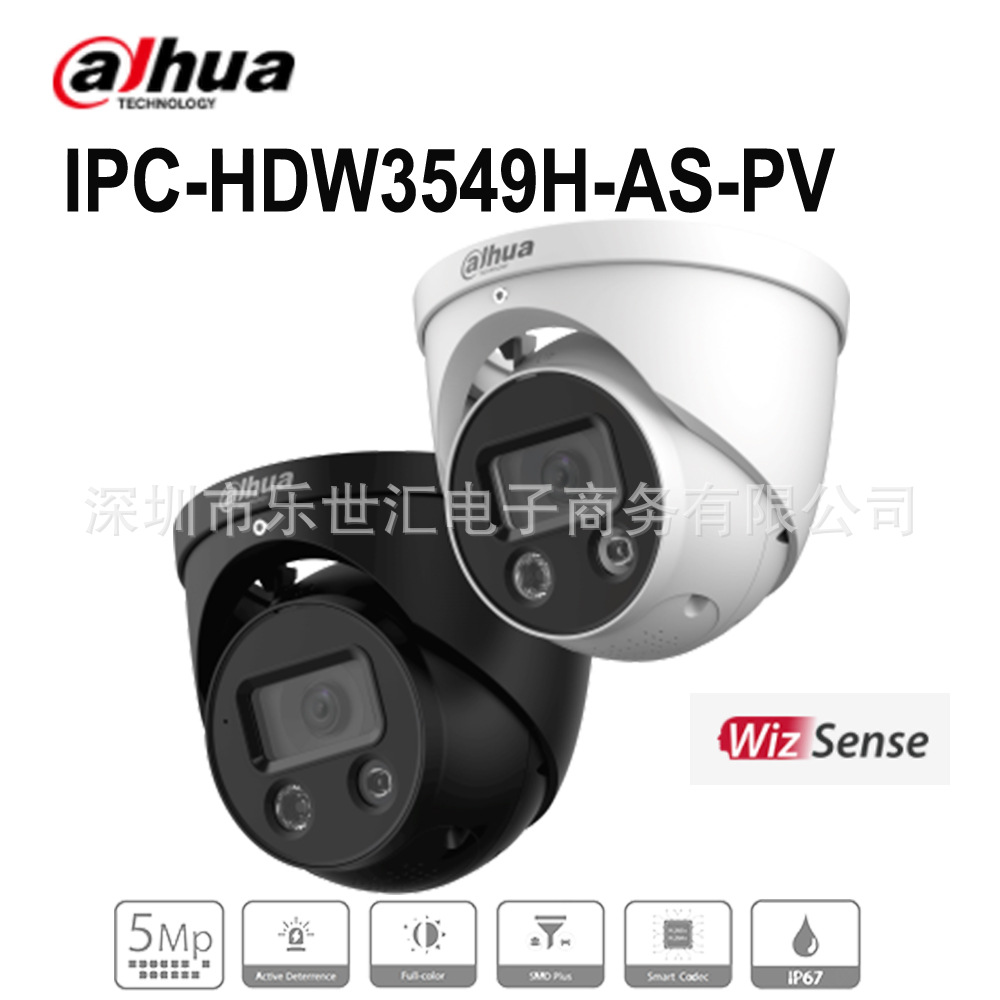 IPC-HDW3549H-AS-PV Dahua 大华原装5MP网络摄像机英文版海外版