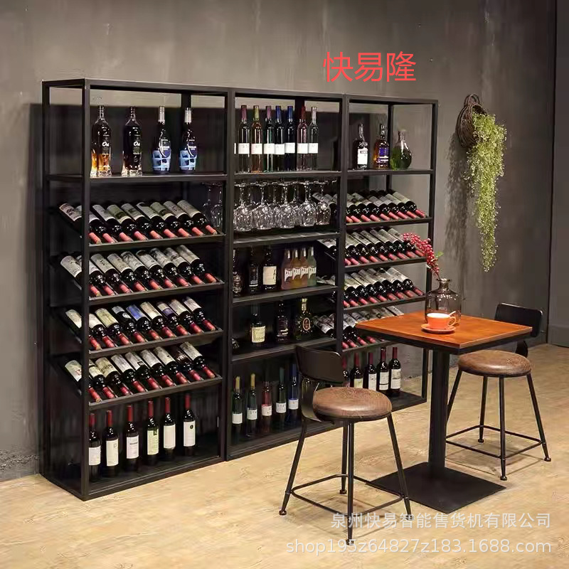 Vintage Wine Rack for Winery Villa, Storage and Display Rack, Tall Wine Glass Rack, Italian-Style Red Wine Cabinet, Floor-Standing Wine Rack