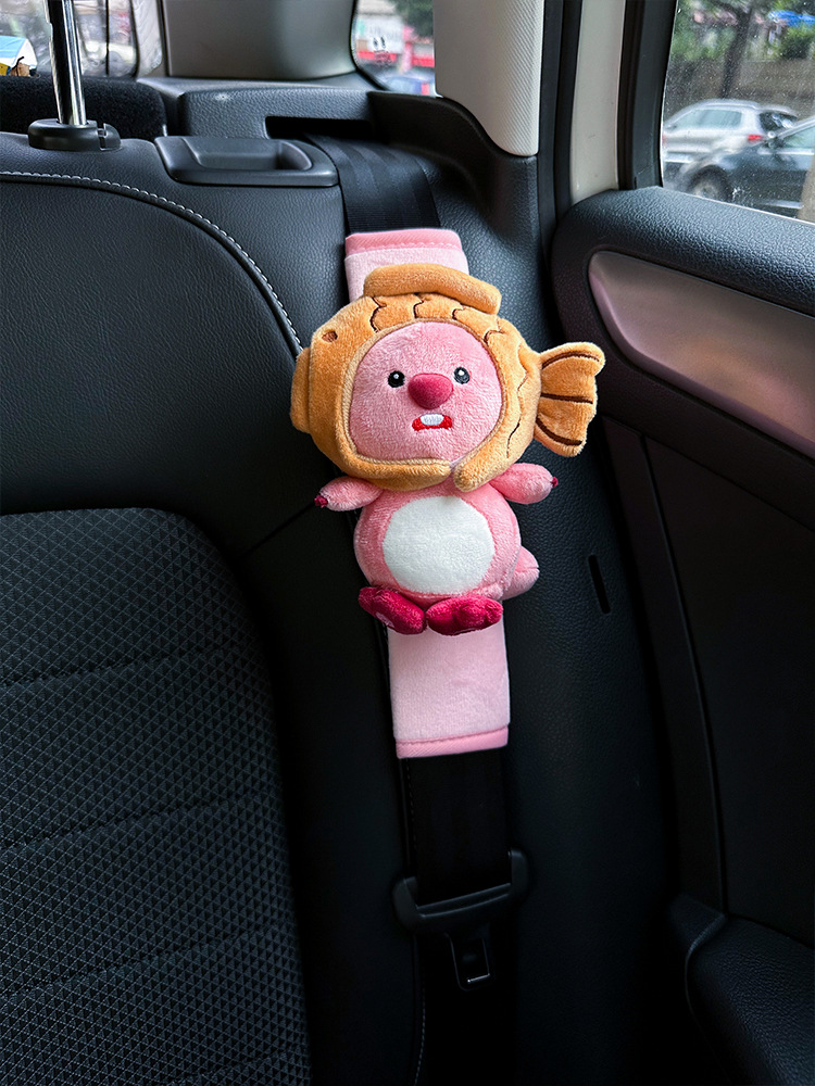 Car seat belt shoulder pad cute high-end feeling little beaver loopy ruby doll car interior decoration