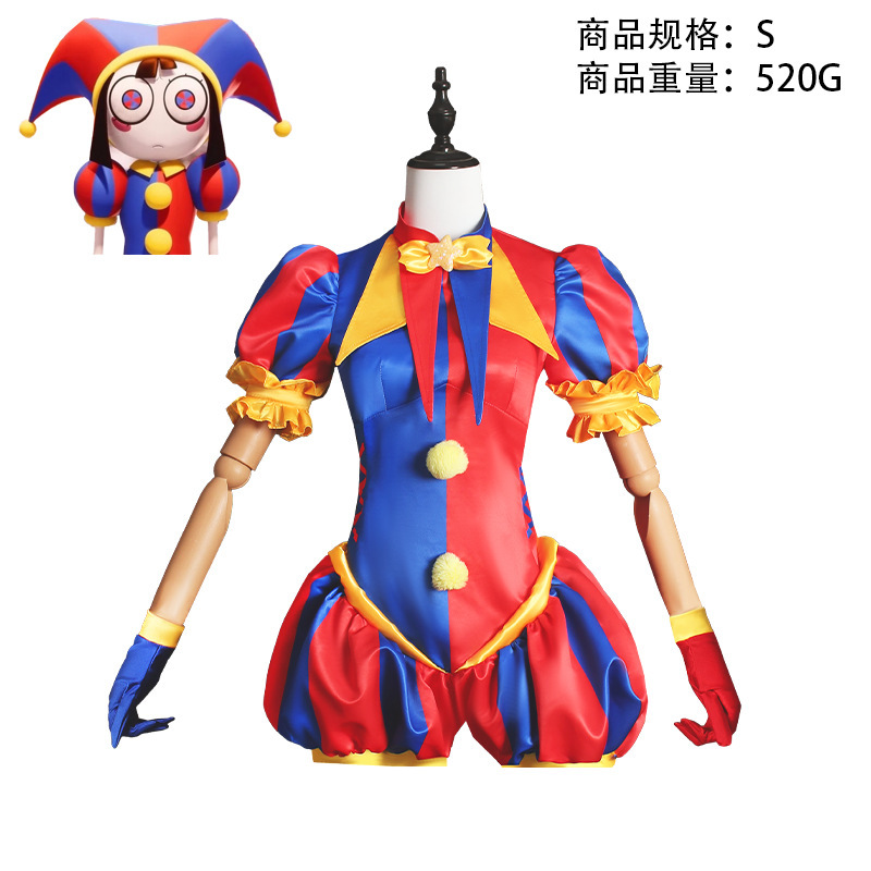 Magical Digital Circus Pomni Cosplay Costume Jumpsuit with Full Set Halloween Cosplay Outfit Pomni Clown Girl Magical Digital Circus Pomni Cosplay Costume Jumpsuit with Full Set Halloween Cosplay Outfit Pomni Clown Girl