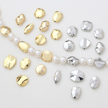 18k镀真金保色不规则锌合金直孔隔珠DIY手工饰品手链项链耳饰配件