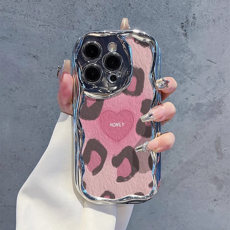 电镀粉豹纹适用苹果16pro手机壳新款iphone15promax卡通13个性17|undefined
