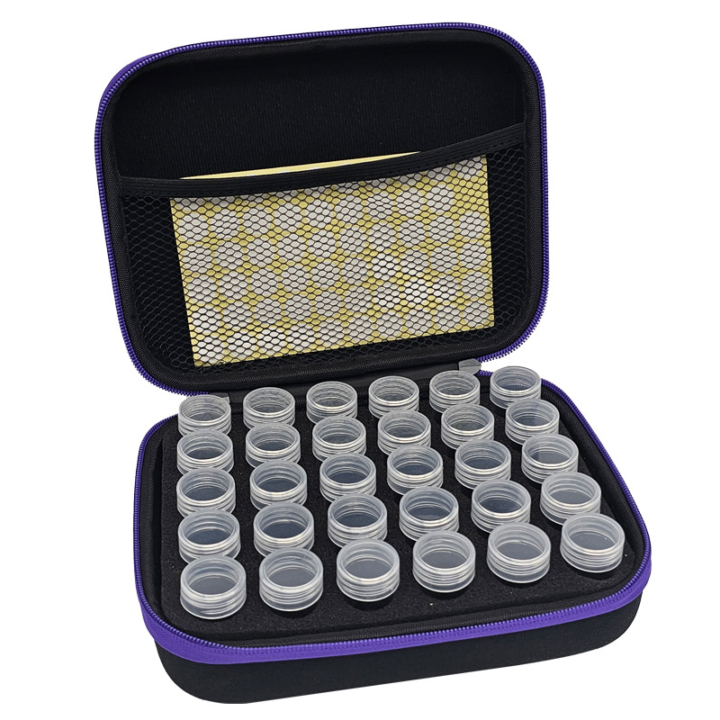 패브릭 블랙 백 보라색 지퍼 30 병 스티커