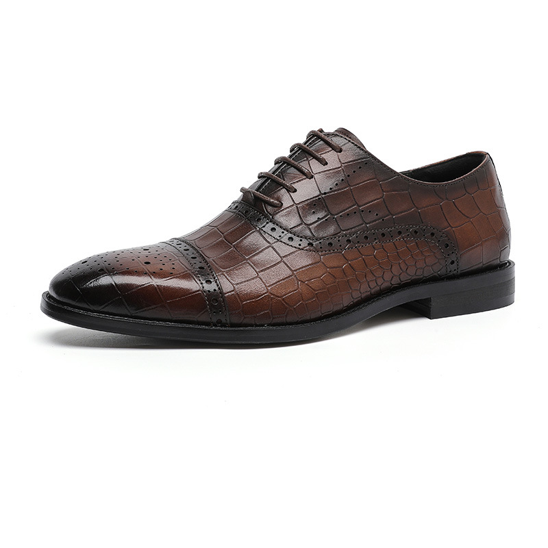 Men's Oxford Suede Wingtip Business Footgear Shoes_voghion.com
