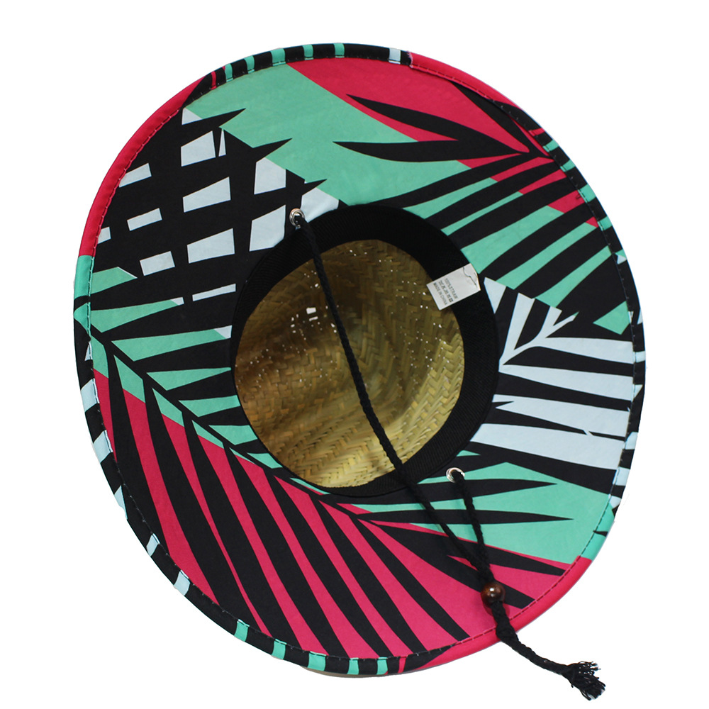 Sombrero de paja para hombre estilo playa, diseño salvavidas, moda verano 2024