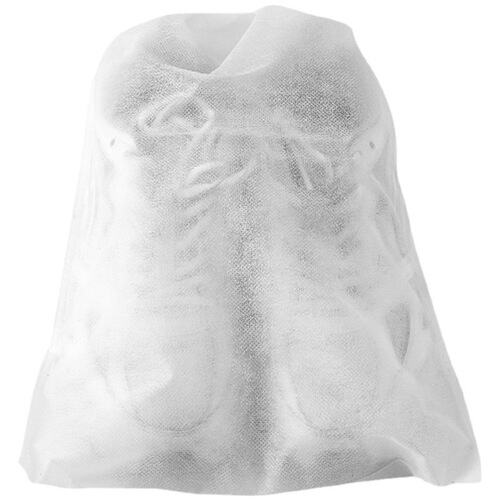 Dust-proof storage bag for travel shoes and boots, white drawstring non-woven bag batch, anti-yellow shoe bag for household white shoes