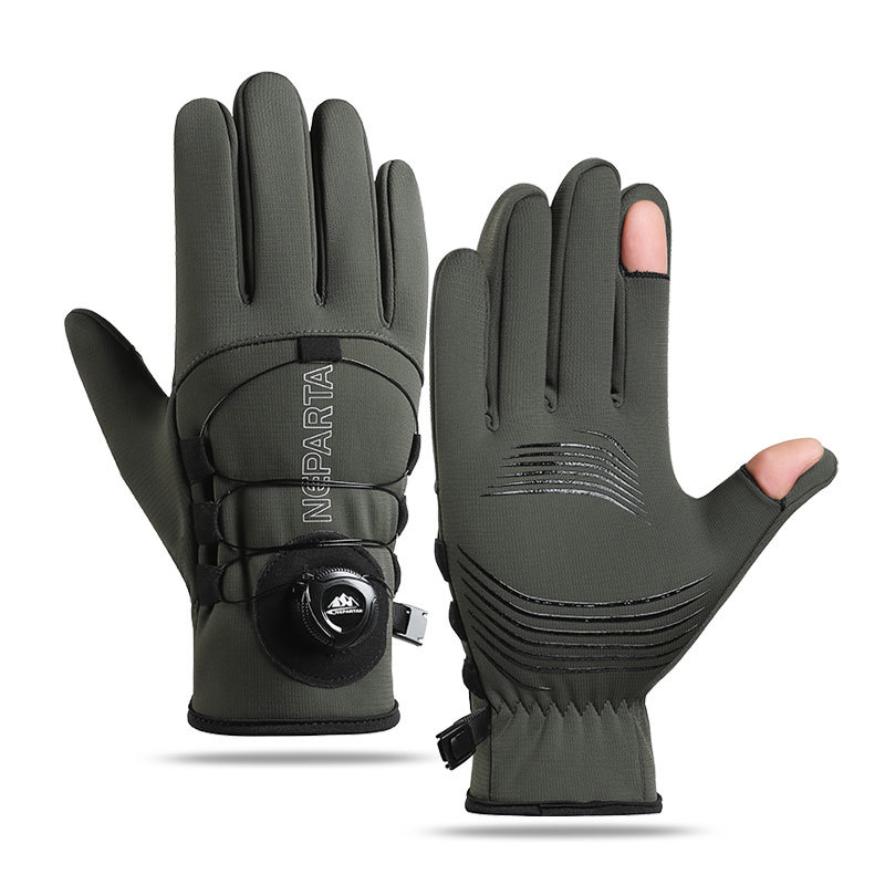 屋外防水手袋、冬用タッチスクリーン、防風性と保温性、ジッパー付きスポーツ手袋、男性と女性用、ベルベット、登山、スキー用手袋