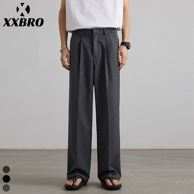 Xxbro мужская одежда # новые модные прямые брюки для мужчин высокая улица ретро быстросохнение свободные деловые брюки высокого класса для мужчин