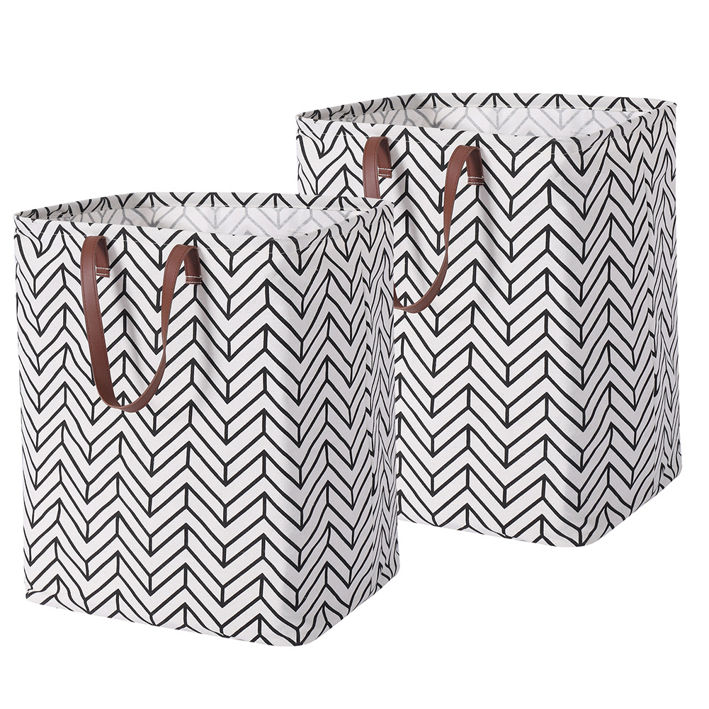 Transfronterizo Estilo nórdico retro cuadrado lavandería Cubo de algodón plegable ropa caja de almacenamiento impermeable de gran capacidad cesta de la ropa