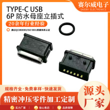 Դ���a�S�� TYPE-C6P��ˮ AĸUSB�B���� AF��ˮβ�� ֱ��ʽ6P��ˮ