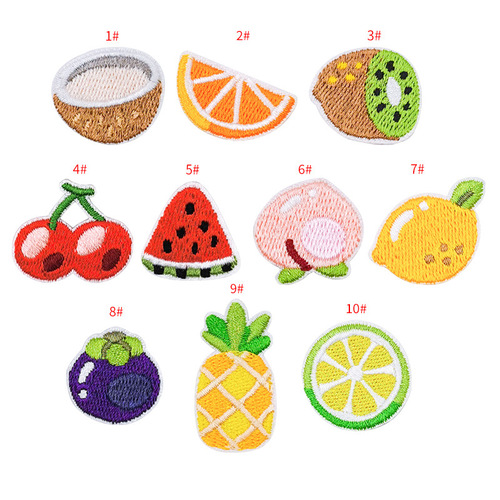 Zhinuo Computer Embroidery Cartoon Fruit Embroidery Stickers DIY Accessories Clothes Decoration Patch Cloth Stickers Cute Self-Adhesive