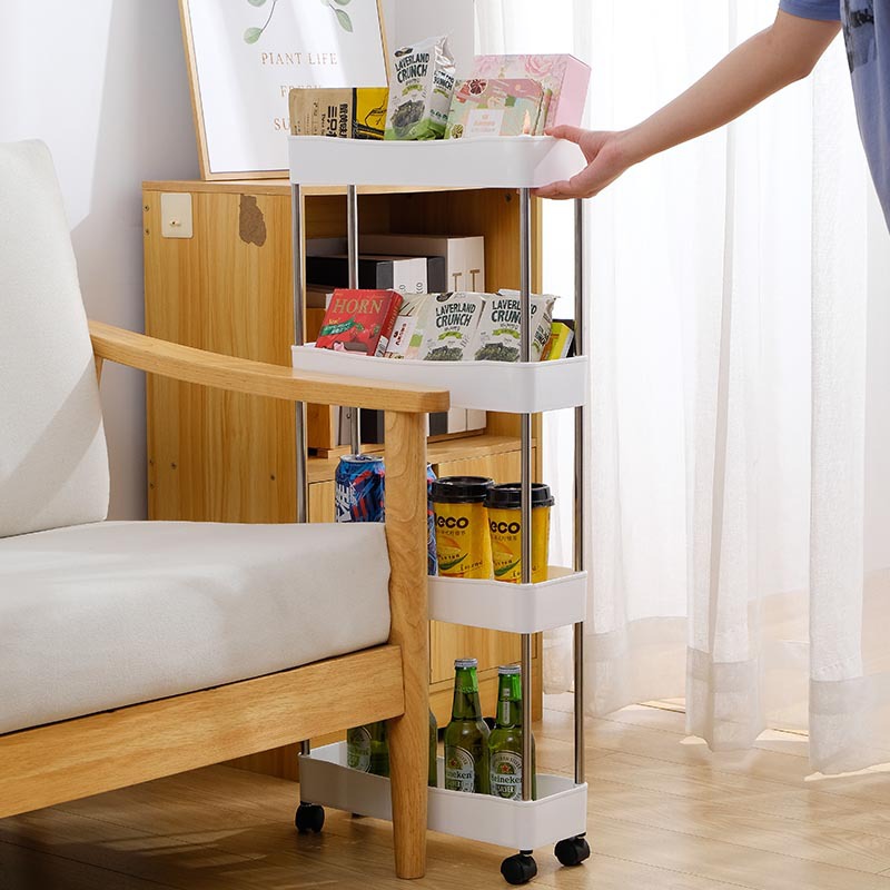 Carrito organizador multifuncional con ruedas — estante de cocina o baño para frutas, verduras y objetos domésticos