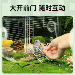 Hamster Golden Bear Cage Villa Luxurious Transparent Double Cage Easy to Clean Golden Bear Cage Large