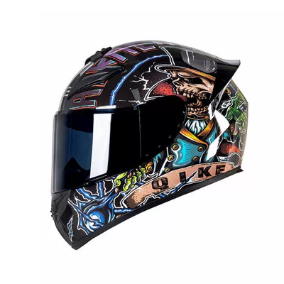 Motorcycle Safety Supplies — Foreign Trade Motorcycle Helmet with Horns - foreign-trade-model-storm-black-mirror-s