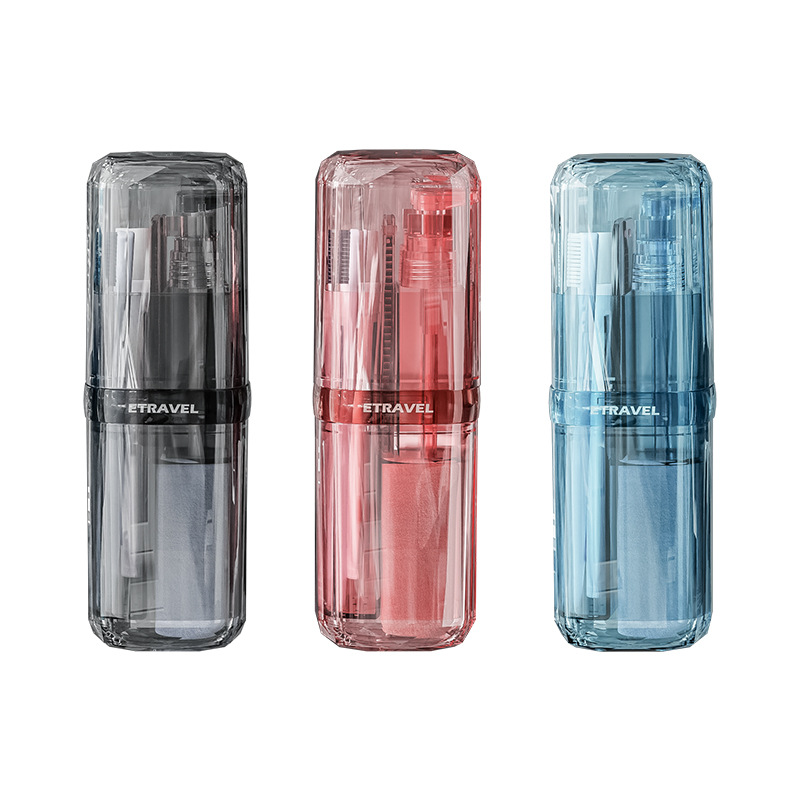 Set de Vasos de Aseo de Viaje Portátil de Plástico para Viajes de Negocios y Baño