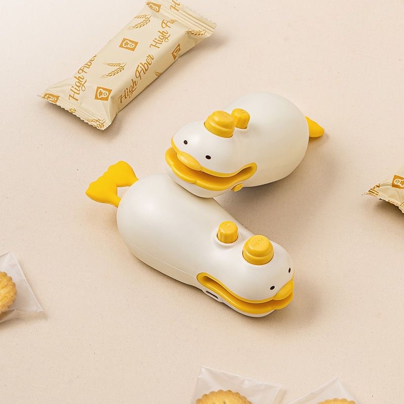 小黄鸭封口机冰箱贴迷你封口机小型家用充电式手压塑零食密封夹|undefined