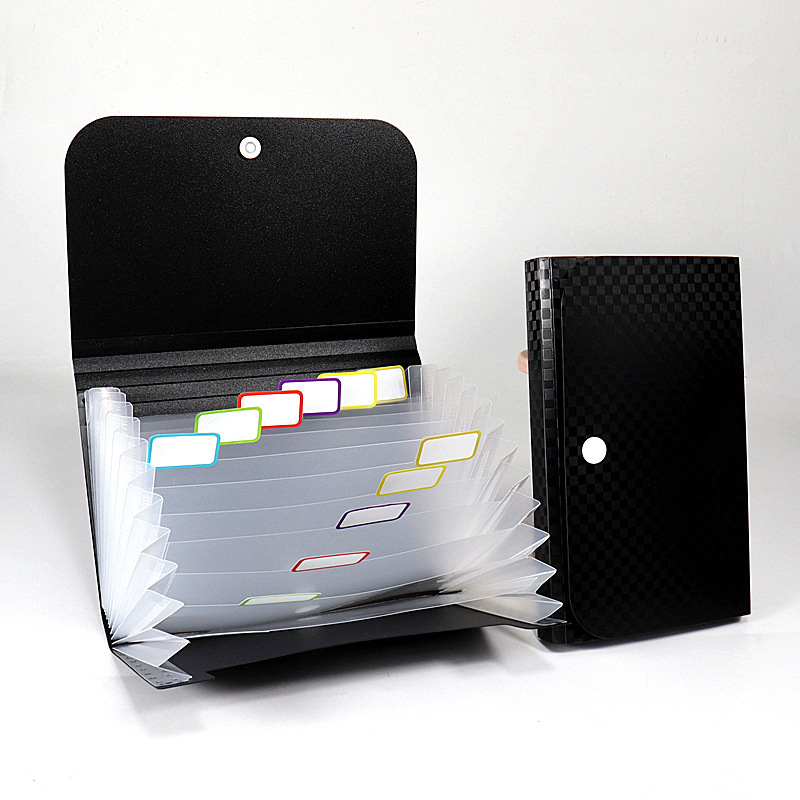 Mini A6 bolsa de órgano de tamaño pequeño Carpeta de 12 capas monedero documento 7-rejilla de almacenamiento de mano Bill clasificación Carpeta de regalo