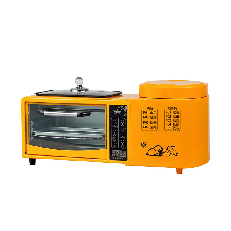 多機能焼き鍋電気オーブン家庭用炊飯器四合一多士炉サンドイッチ機ネット赤朝食機|undefined