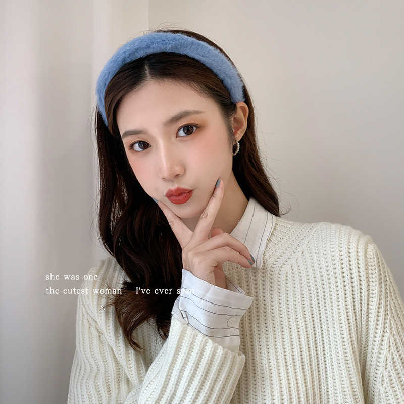 Otoño e Invierno diadema de felpa de alto grado diadema francesa hembra Mori Hada pelo paquete versátil estilo coreano peludo horquilla tocado