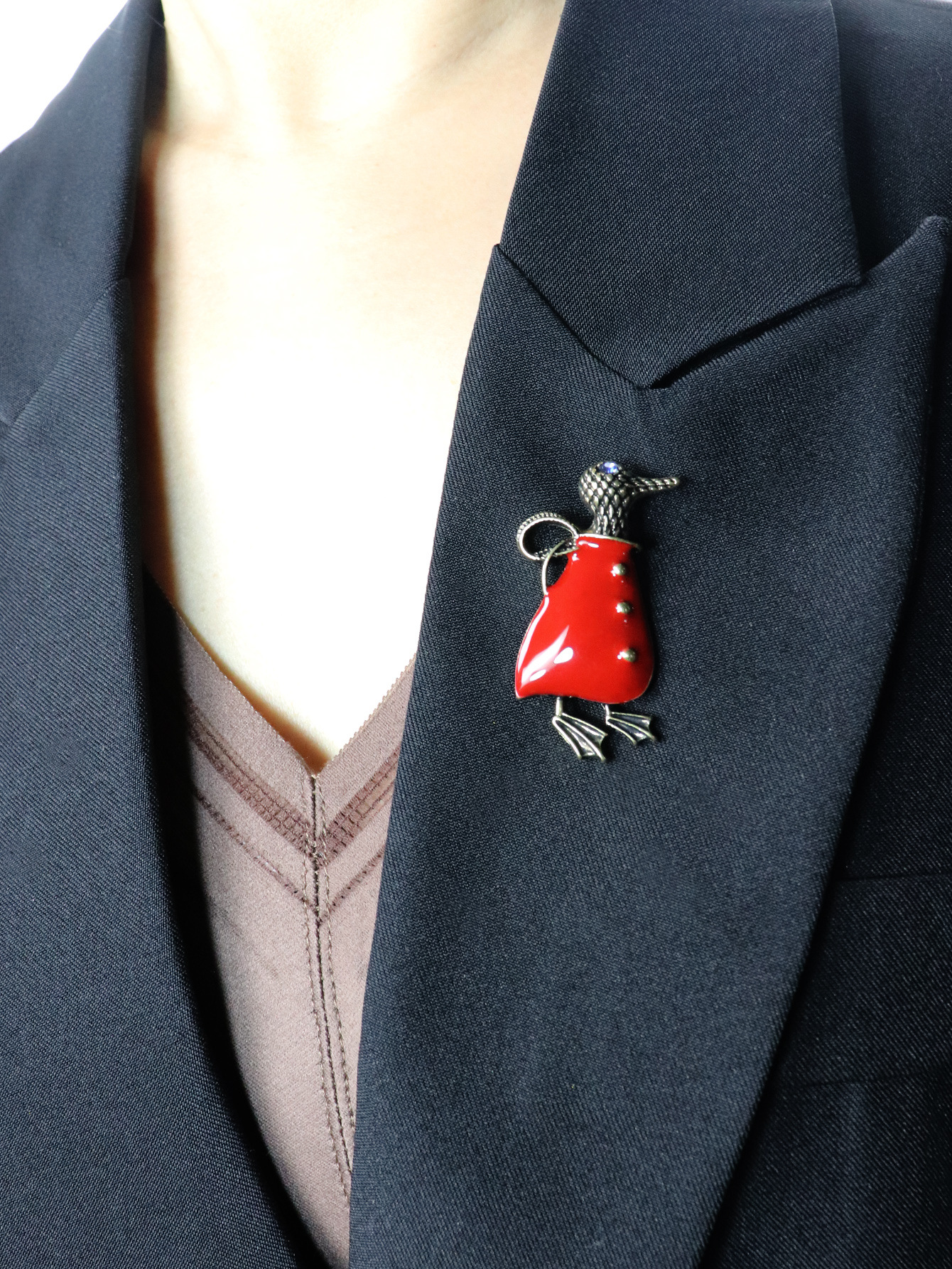 Second-Hand Vintage Niche Enamel Little Penguin Brooch