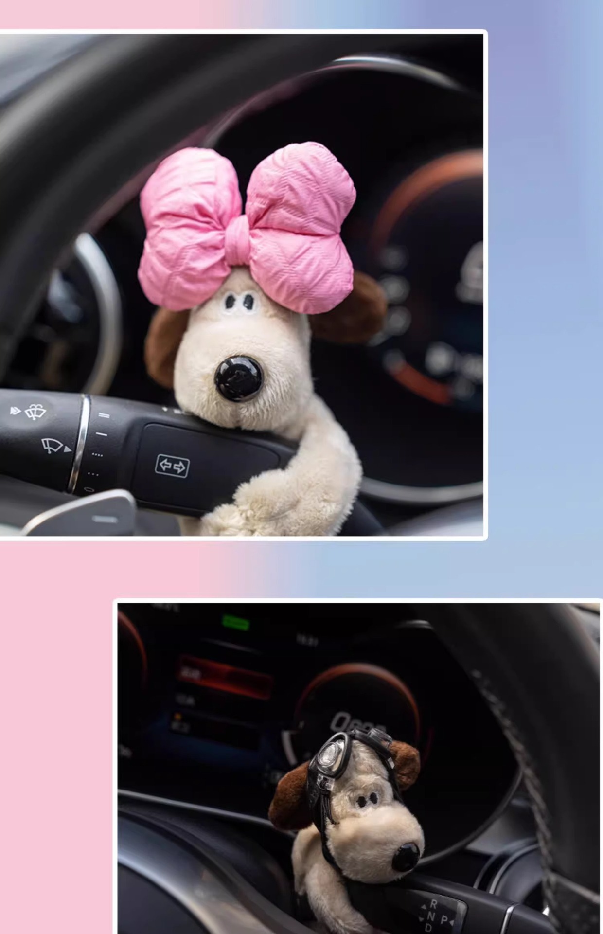 2025 New Model Car Turn Signal Light Dog Plush Toy Dashboard Decoration Doll Car Interior Decoration Ornament for Women