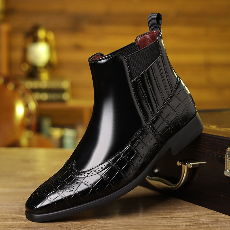 8655 Chelsea boots 切尔西布洛克短靴男尖头马丁靴 大码外贸男鞋