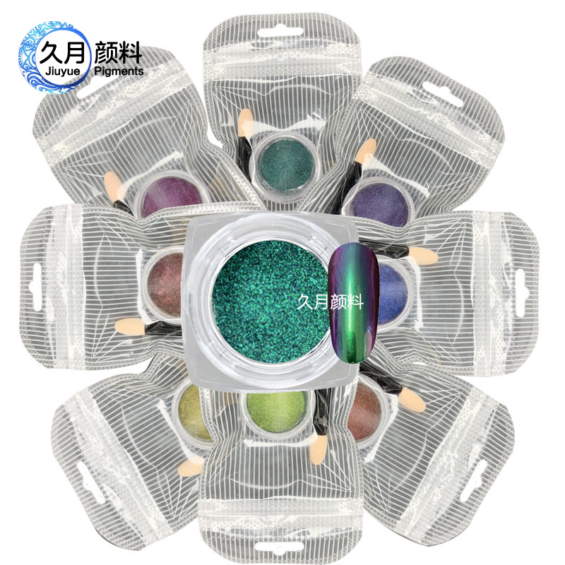 美甲粉高亮变色龙颜料随角度变色魔镜粉欧美风范外贸货源金属粉