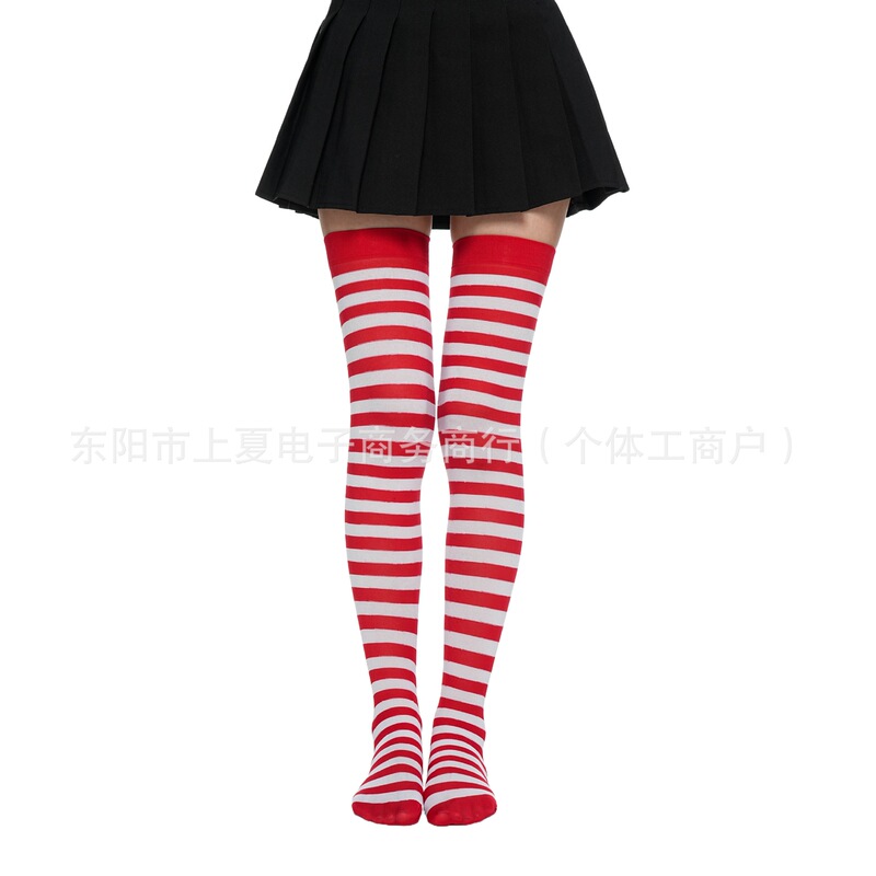 Striped Socks Red and White Xiyin Role-Playing Party Socks Long Socks Over-The-Knee Socks High Tube Breathable Wholesale Festive Striped Socks Red and White Xiyin Role-Playing Party Socks Long Socks Over-The-Knee Socks High Tube Breathable Wholesale Festive