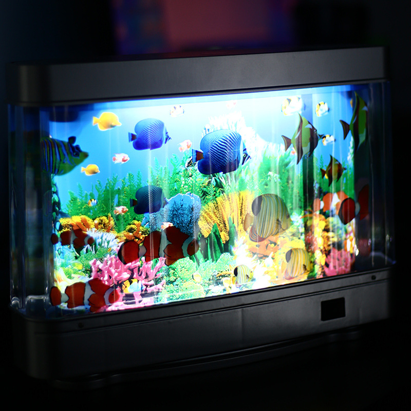 Lámpara de peces ornamentales de simulación amazónica decoración de la noche del hogar lámpara de mesa pequeña lámpara de peces ornamentales lámpara ornamental LED lámpara de peces pequeños