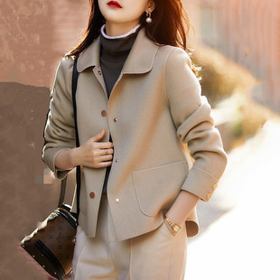 Double-Sided Woolen Outwear Women's Suit Outwear 2025 Autumn and Winter New Korean Style Lapel Short Outwear New Top
