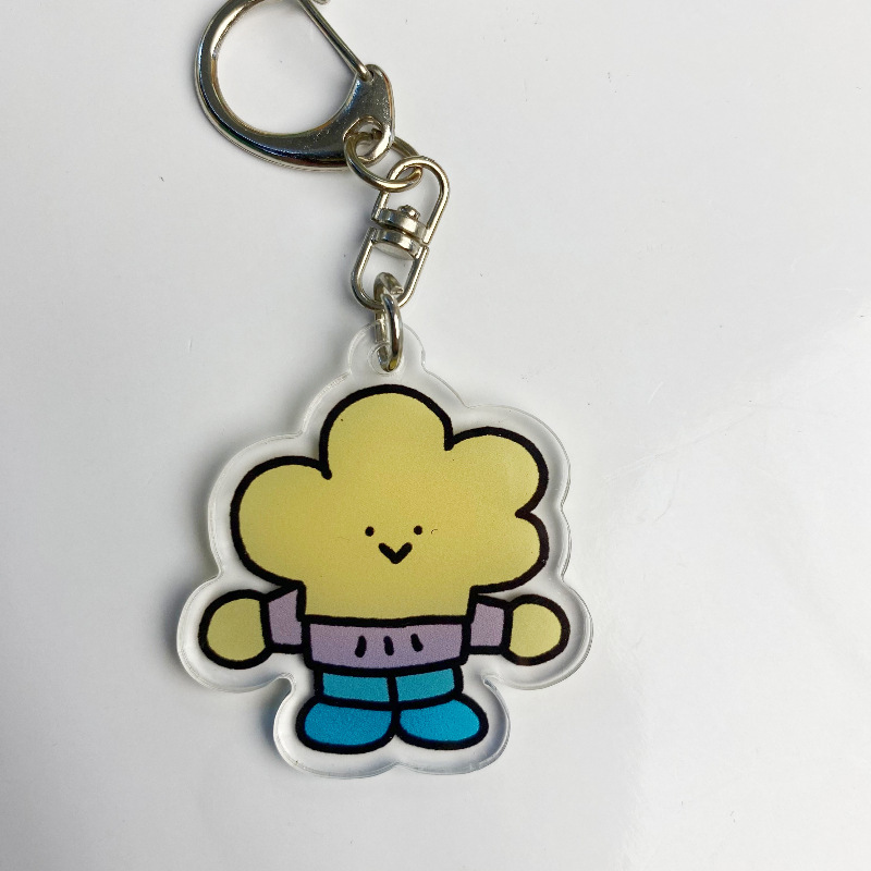 厳選された新しいアクリルキーホルダー両面かわいい漫画子供っぽいカップル親友バッグジュエリーペンダントギフト|undefined