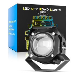 30W Yellow and White Light Led Car Spotlight 3-Inch 8D Two-Color Front Bumper Fog Light Truck Pickup Suv Modified Work Light