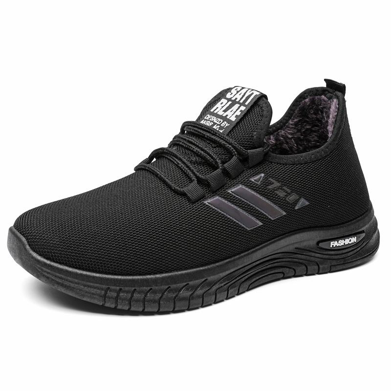 Zapatos de hombre de otoño e invierno 2024, casuales, versátiles, con forro de terciopelo, zapatos de algodón para hombre, zapatos gruesos de invierno, venta al por mayor para hombre