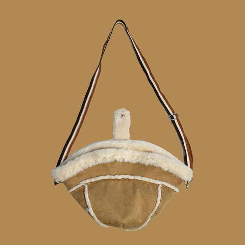 New Japanese Plush Two-Purpose Fisherman Hat Women's Autumn and Winter Large Head Circumference Plus Velvet Warm Bucket Hat Trendy Hat Bag