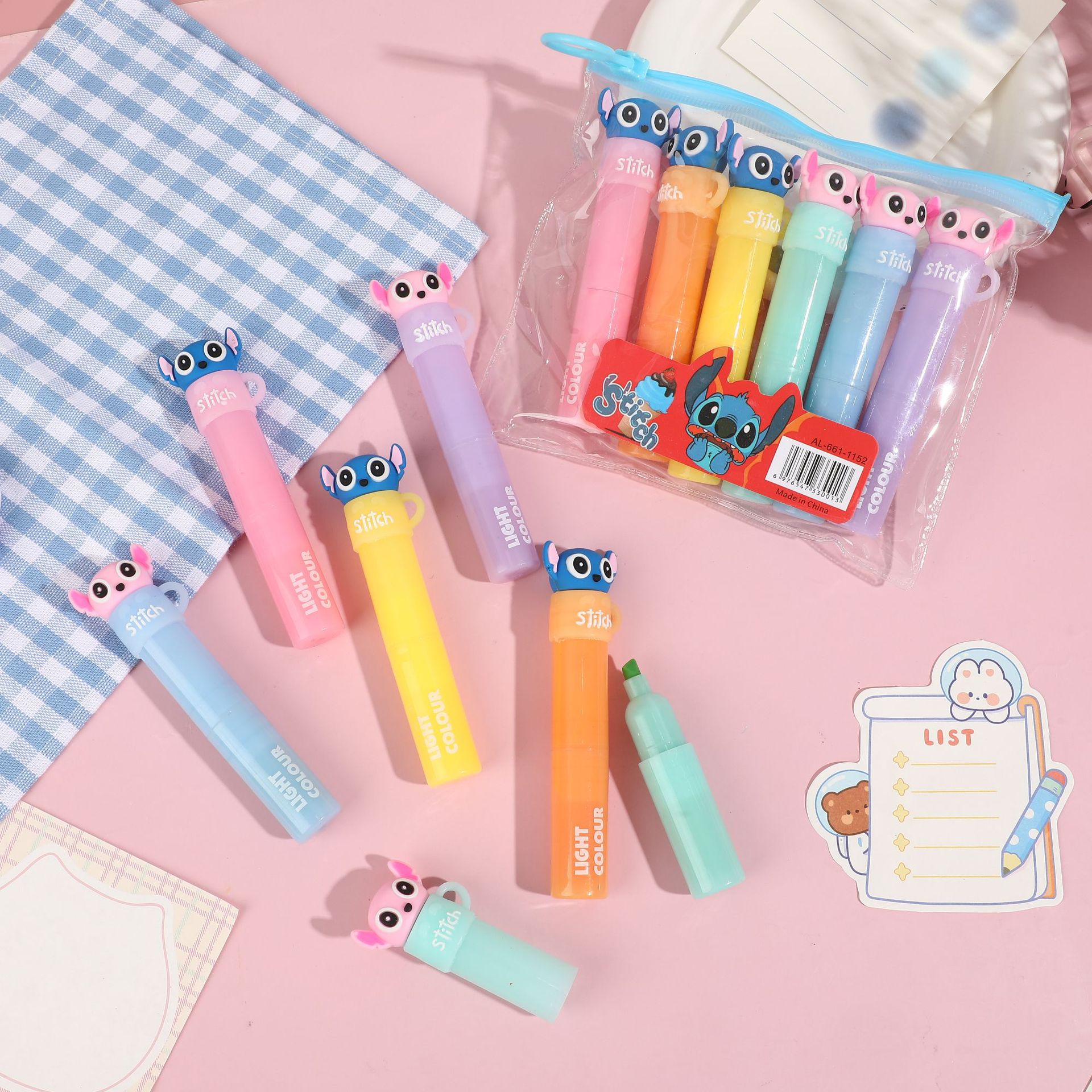 6 Marcadores de Unicornio de Sanrio, Lindos Marcadores de Dibujos Animados para Estudiantes, Juego de Marcadores para Resaltar Puntos Clave