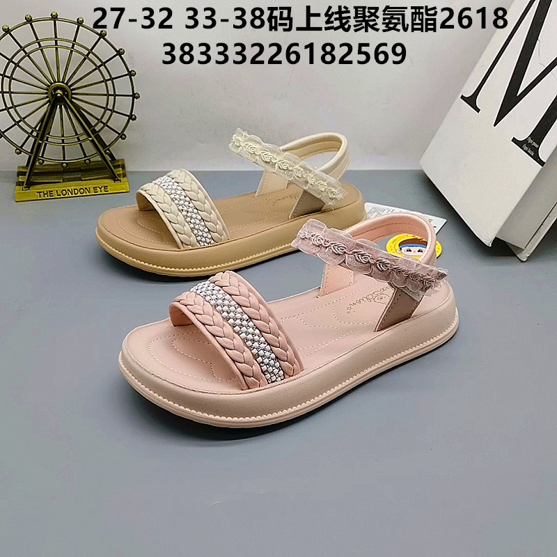 Sandalias de princesa talla 27-38, estilo retro para niñas de 8 a 13 años, zapatos de princesa antideslizantes para niños, zapatos de playa.