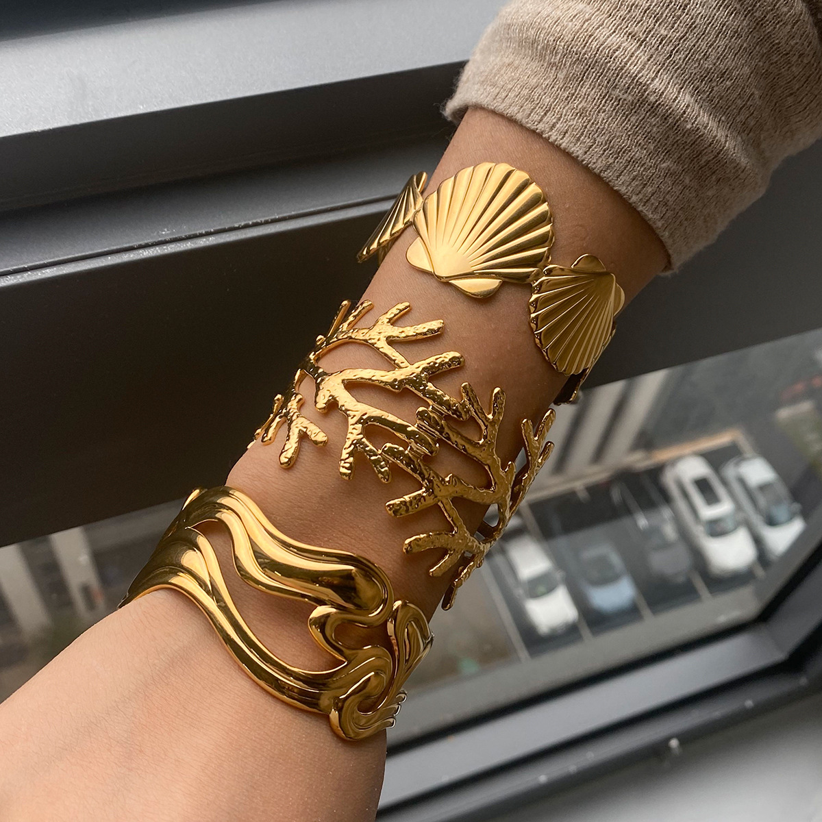Joyas europeas y estadounidenses JEDING pulseras de acero de titanio no se desvanecen joyas de lujo ligero pulseras de alta sensación de acero inoxidable joyas transfronterizas