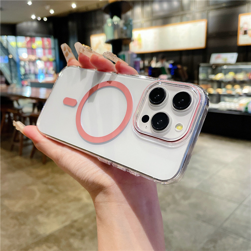 Iphone16 promax氷透携帯ケース15plusアップル13pro透明マグネット12保護カバー|undefined
