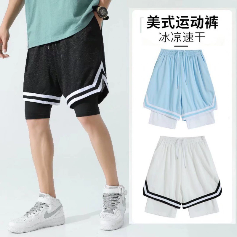 Трансграничные летние повседневные шорты мужские Ride бренд сплошной цвет простой, контрастный цвет, свободные и вертикальные спортивные штаны