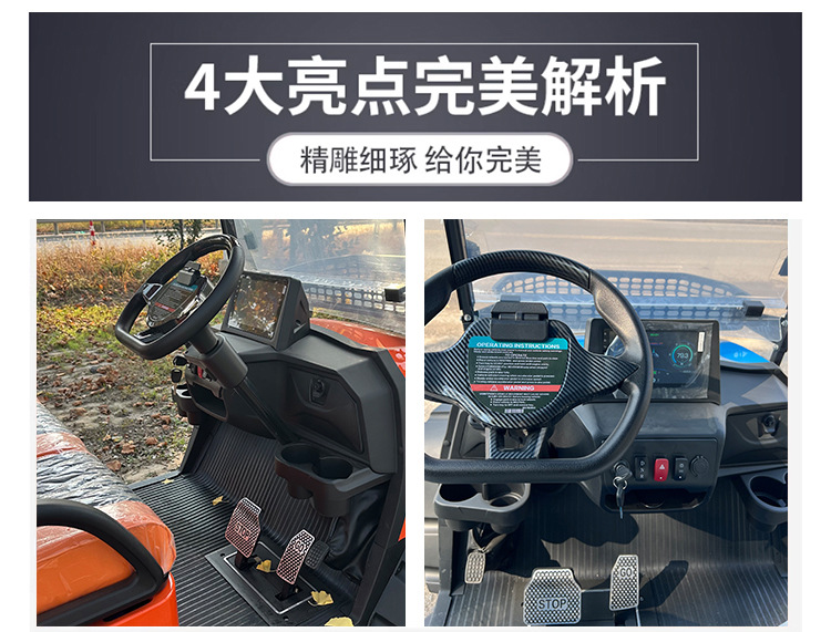 High-End Electric 2-4-6-Seater Golf Cart for Scenic Areas, Four-Wheel Patrol and Sightseeing Vehicle for Tourist Hotels