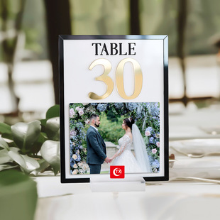 Ins Acrylic Table Number Stand Small Logo Display Stand Wedding Office Photo Menu Price Tag Business Business Card