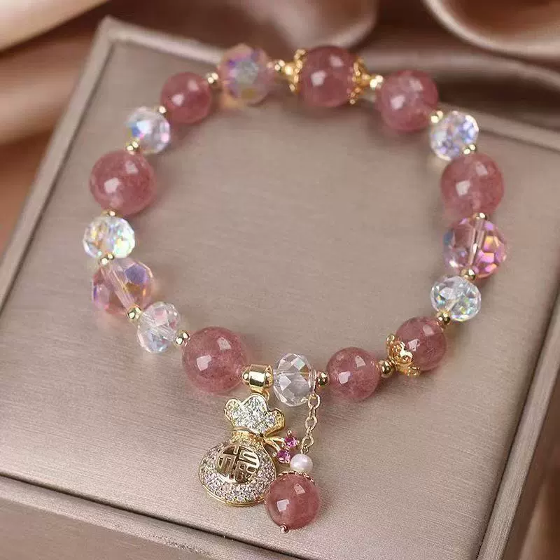 Браслет с подвеской и цветочным стилем light-luxury, crystal bead charm, 20 г