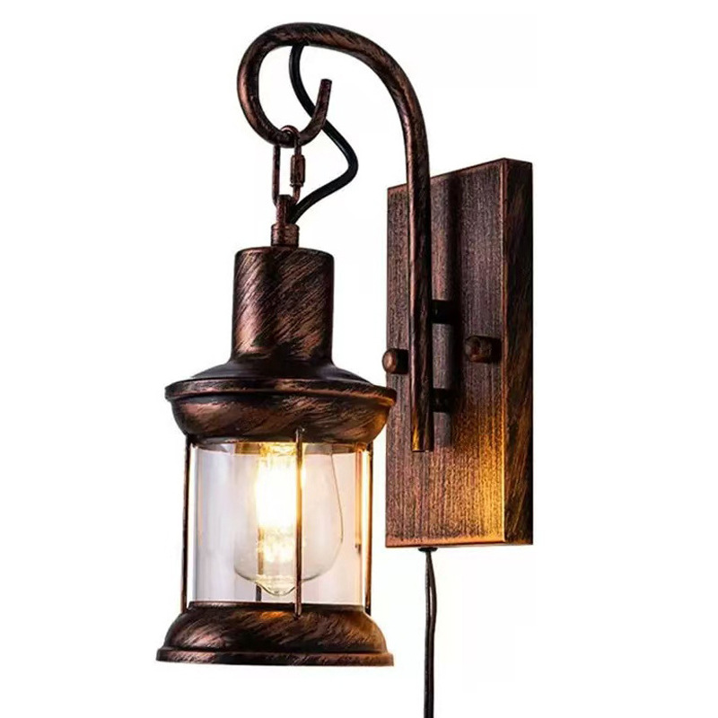 Explosión transfronteriza Zhongshan dedicada al estilo industrial americano retro lámpara de caballo lámpara de pared interruptor de enchufe corredor restaurante balcón