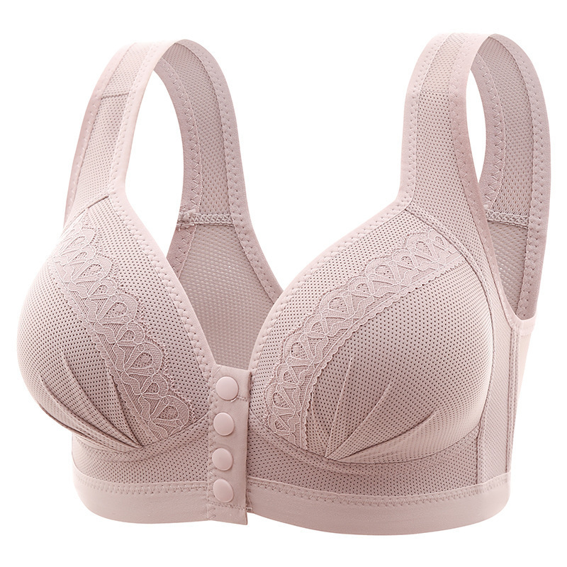 Cross-border plus size Button-type Nursing Mother's Beautiful Back Underwear Breast-lifting Gathering Side-closing Parammary Non-rimless chubby girl Bra