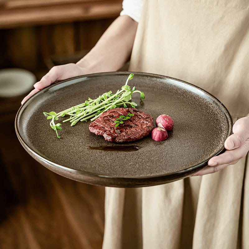 Plato de filete de cerámica japonesa retro platos de platos