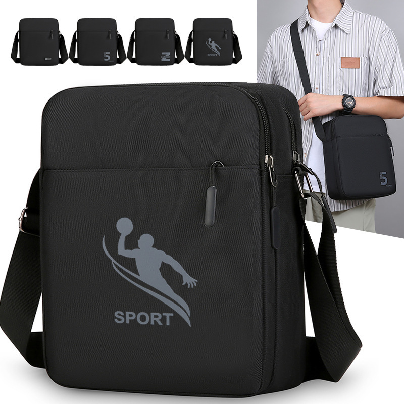 2025 Autumn New Shoulder Bag Men's Crossbody Bag Large Capacity Rubber Label Spot Manufacturer Wholesale Bags Men